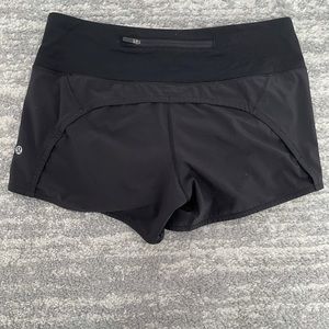Black Lululemon Speed Up Shorts (old fit)